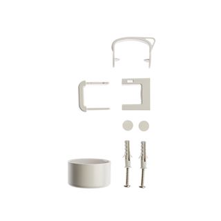 Soporte individual de abs blanco con tornillos