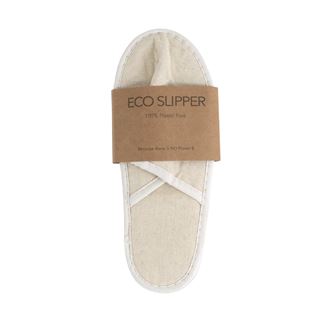 Eco slipper cerrada de lino con suela de corcho