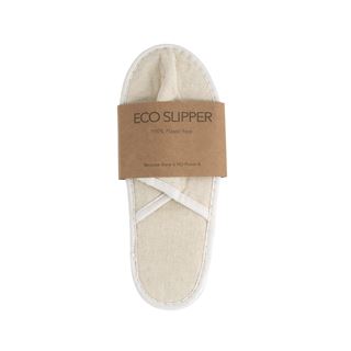 Eco slipper cerrada de lino con suela de corcho